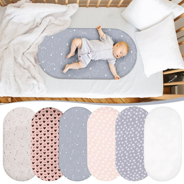 Fiudx Sábana de Seda Estampada con Imitación de Seda para Cuna, Cómoda y Transpirable, de Satén de Poliéster, Fácil de Lavar, Elegante Decoración para Habitación Infantil, Tamaño 82 X 41 X 8 Cm.