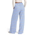 thumbnail image 4 of Endives Women's Wide Leg Pants Stripes Print Fashion Casual Sport Pants Lounge Pants, 4 of 6