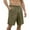 Olive Green, variant on QSAWXQZ Men's Linen Casual Beach Shorts Classic Summer Shorts with Buttons Elastic Waist Olive Green S