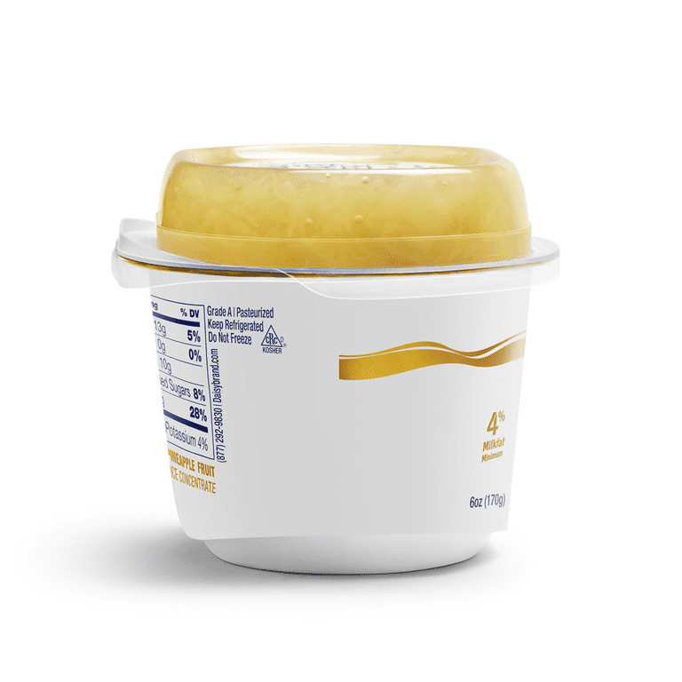 Daisy Cottage Cheese with Pineapple, 4% Milkfat, 6 oz Cup Daisy Cottage Cheese with Pineapple, 4% Milkfat, 6 oz Cup
