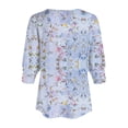 thumbnail image 5 of 3/4 Length Sleeve Womens Tops Casual Crew Neck Shirts Soft Basic Tees Business Work Blouses, 5 of 5