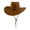Brown, variant on Mens and Womens Cowboy Hat Adjustable Strap Wide Brim Sun Shading Vintage Western Ethnic Style Suede Outback Hat Brown