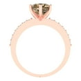 thumbnail image 4 of 1.71ct round cut champagne Zircon 18k rose gold Bridal Wedding Engagement Promise Anniversary Ring for Women size 10.5, 4 of 7