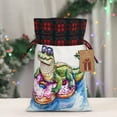 thumbnail image 5 of Rocae Alligator Donut Pool Float Print Christmas Drawstring Linen Gift Bag with Drawstrings Treat Bag Goody Present Bags for Christmas Party Favor, 5 of 8