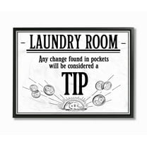 Stupell Industries Laundry Room Tips Funny Bathroom Word Design Framed Wall Art by The Saturday Evening Post, 16" x 20", Black Framed
