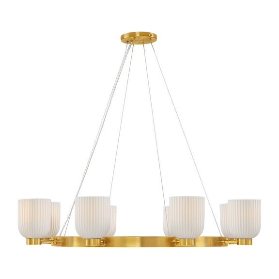 Isla Blanca 8-Light Chandelier in Warm Brass by Breegan Jane