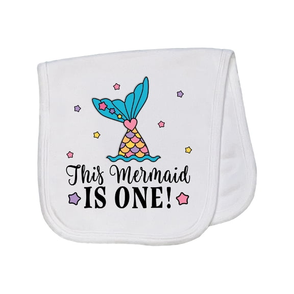 Inktastic Mermaid 1st Birthday 1 Year Old Baby Burp Cloth