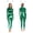 Green, variant on Womens Shiny Metallic Unitard Astronaut Jumpsuit with Alien Headwear Party Silver XXL