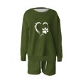 thumbnail image 3 of Puntoco Conjunto De Sudadera Con Pantalón Y top De Cuello Redondo De Manga Larga Informal Estampado Para Mujer Verde Militar Xl, 3 of 3
