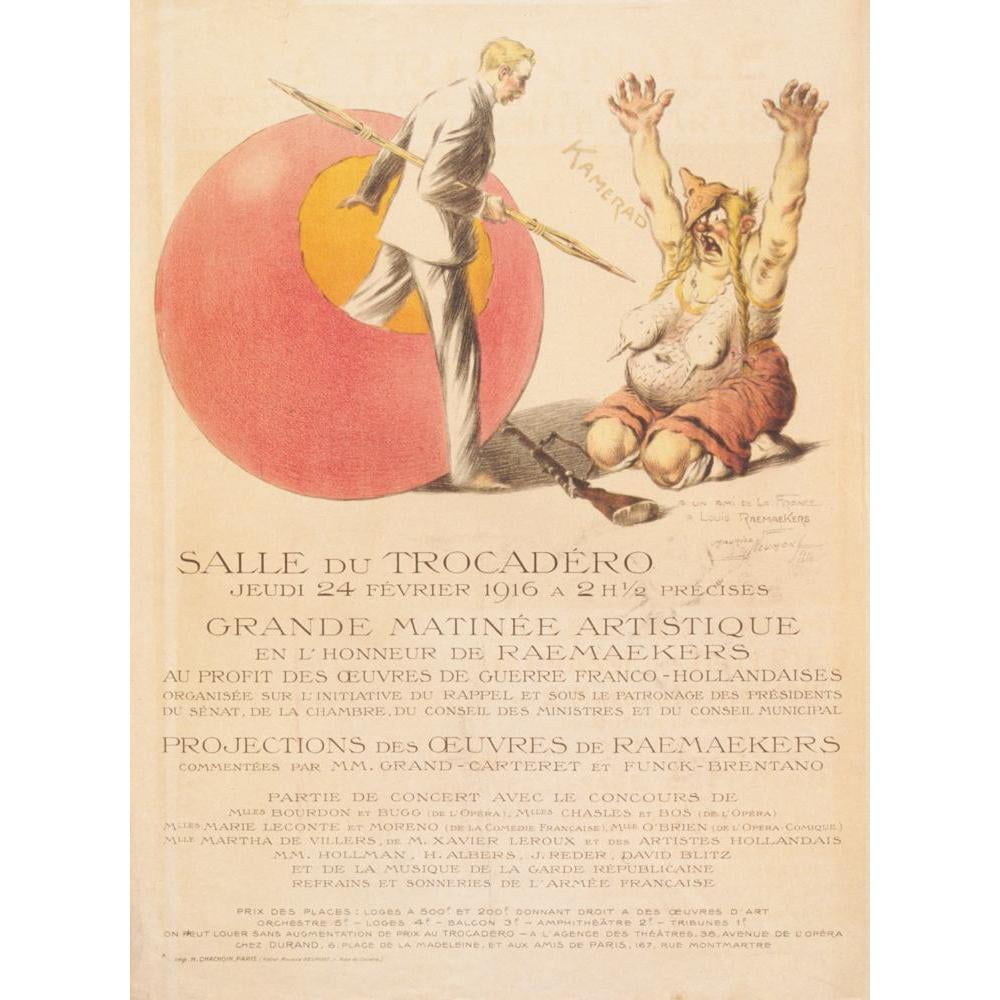 Maurice Louis Henri Neumont 19x24 Black Modern Framed Museum Art Print Titled - Trocadero Room. . . Great Artistic Morning in Honor of Raemaekers (1916)