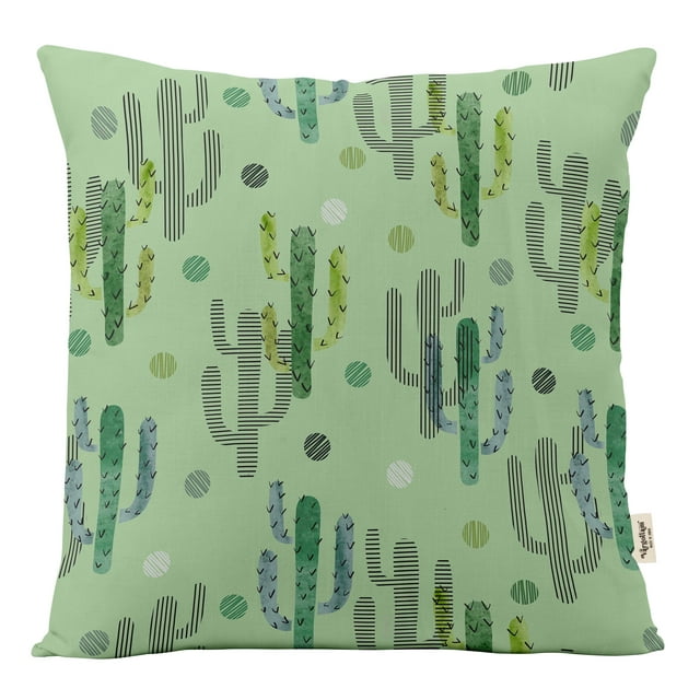 Vargottam Luxe, Imprimé Vert Menthe 2 Housses de Coussin Décoratives Carrées - 24x24 Pouces