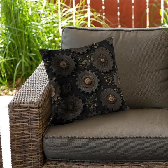 MWW C1PO20202GFQSA 20 x 20 in. Cog Pattern Green Outdoor Throw Pillow - Home Decor Accent