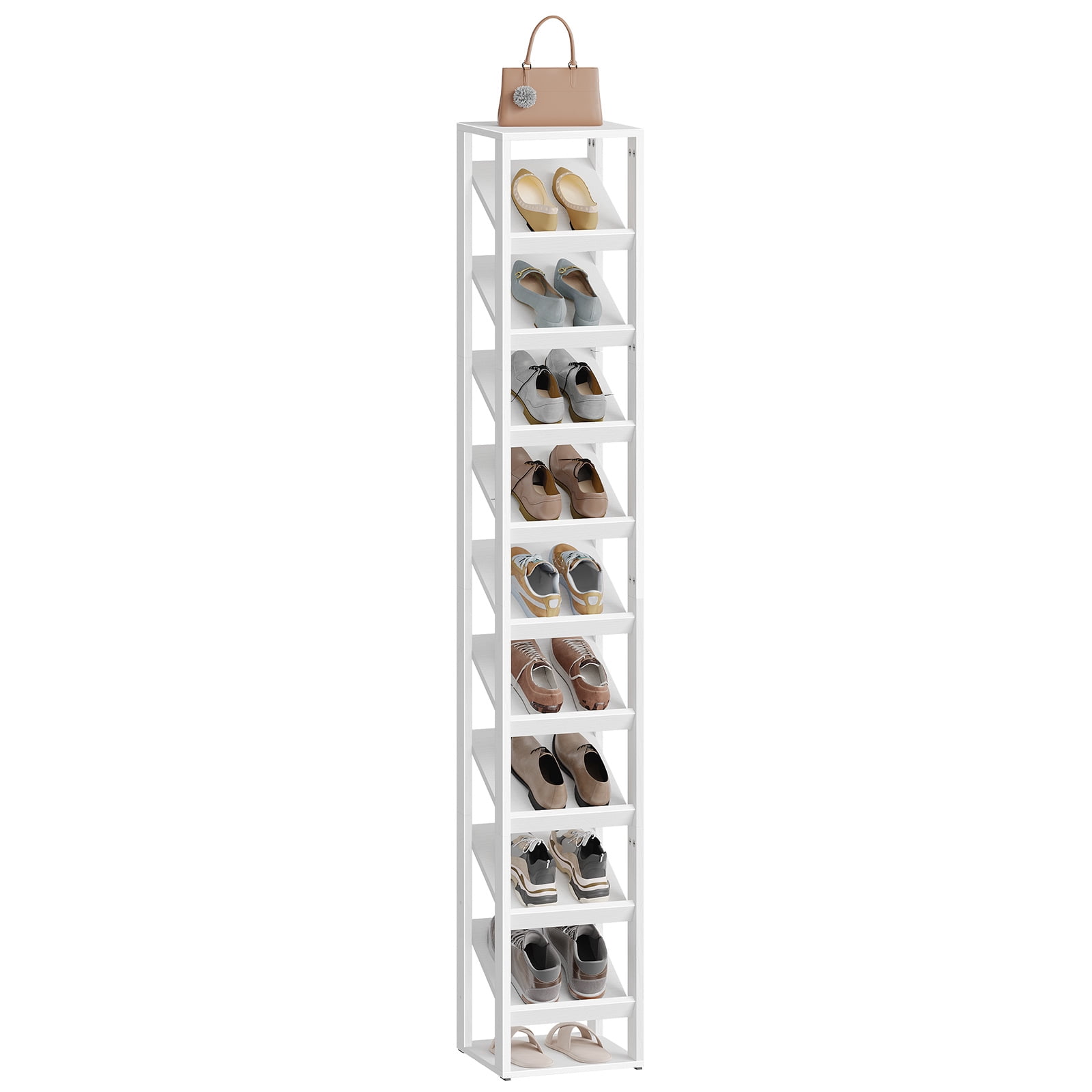 Furinno Turn-N-Tube 3-Tier Compact Open Storage Shoe Rack for