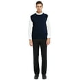 thumbnail image 4 of TOPTIE Men's 100% Cotton Knit Sweater Vest, Crew Neck Solid Color, 4 of 9