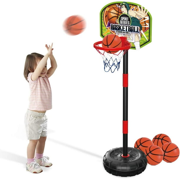 Exercise N Play Toddler Basketball Hoop Stand Adjustable Height 1.3ft to 3.7ft Mini Indoor and