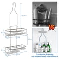 thumbnail image 2 of VANCORE Shower Caddy over Shower Head - Extended Length Hanging Shower Caddy Rustproof Shower Organizer with Hooks Shampoo Soap Holder - Silver, 2 of 7
