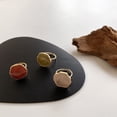 thumbnail image 3 of Retro Temperament Joker Irregular Ring Metal Adjustable Opening Red Green Off White Color Size Temperament Red, 3 of 4