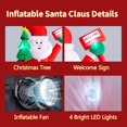 thumbnail image 4 of 6FT Christmas Inflatables Santa Claus with Welcome Sign and Tree, Outdoor Christmas Holiday Decorations Clearance Blow Up Santa with Built-in 4 LED Lights for Home Party Yard Lawn, 4 of 9