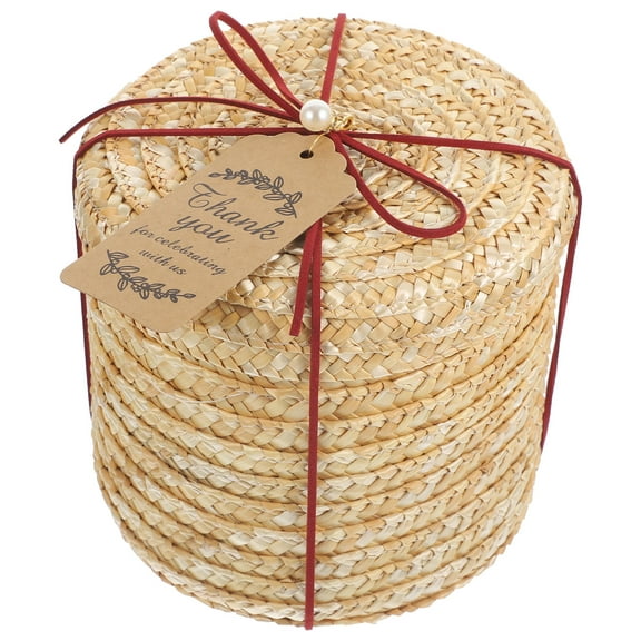 Masteelf  Large Storage Bins with Lid Utility Rattan Basket Study Room Organizer