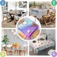 thumbnail image 4 of 52x52in(132x132cm) Square Tablecloth, Waterproof Polyester Table Cover, Wrinkle Resistant & Washable Fabric for Dining, Kitchen, Picnic, Abstract Geometry Print, 4 of 6