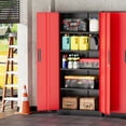 thumbnail image 2 of SOLAURA Metal Storage Office Cabinets with Locking Doors and Adjustable Shelves, 71 inch Tall Steel Storage Cabinet for Office, Home (Black Red), 2 of 8