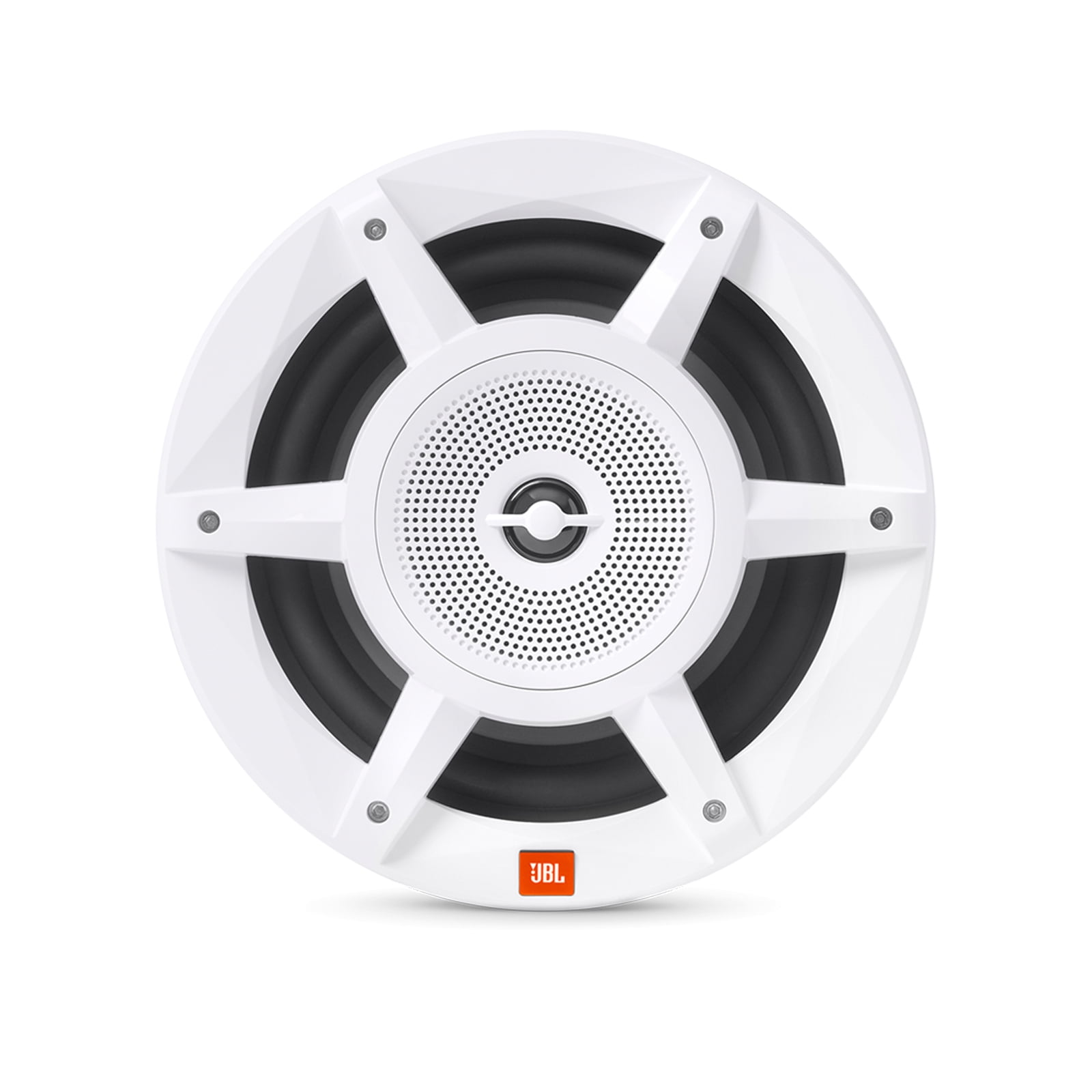 One Pair (QTY 2) Of JBL Stadium Marine MW8030 8" 500 Watts Max Power 3-Way Convertible White Marine Audio Speakers with MultiColor RGB LED Lighting (Bulk Packaging), 20 Feet 16 Gauge Speaker Wire
