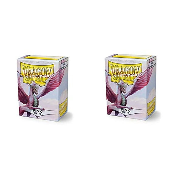 2 Packs Dragon Shield Matte Pink Standard Size 100 ct Card Sleeves Value Bundle!
