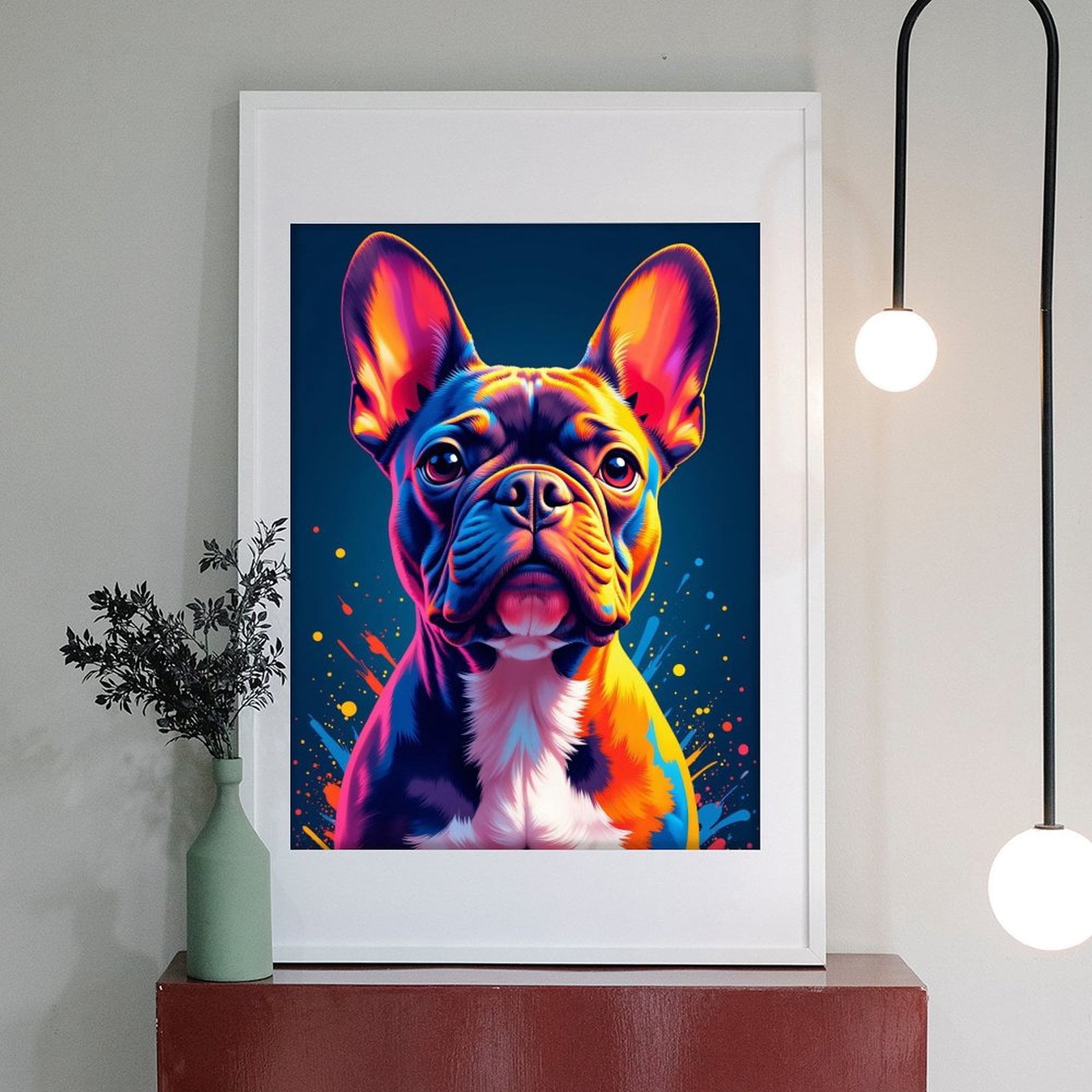 Diamond Art Kit for Adults, Colorful French Bulldog Portrait Diamond Painting for Adults Beginners, DIY Diamond Art Painting Kits, 5D Diamond Painting Crafts for Home Decor 12x16 Frameless