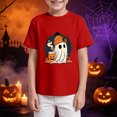 thumbnail image 6 of larppty Halloween Ghost Retro Girl Kids T-Shirt Graphic Tshirt Little Kids Fall Short Sleeve Tee Tops (Red,9-10 Years), 6 of 6