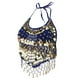 thumbnail image 3 of Trajes de Danza Del Vientre Halter Top Lentejuela Trajes de Rendimiento - Azul Los 26.5x40cm Sunnimix Top sin mangas para danza del vientre para mujer, 3 of 8