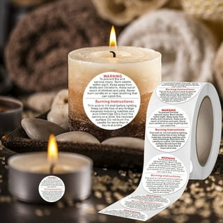 Printed Candle Warning Stickers/Labels, Candle Instruction Stickers/Labels,  Candle Safety Stickers/Labels, Candle Care, Candle Makers
