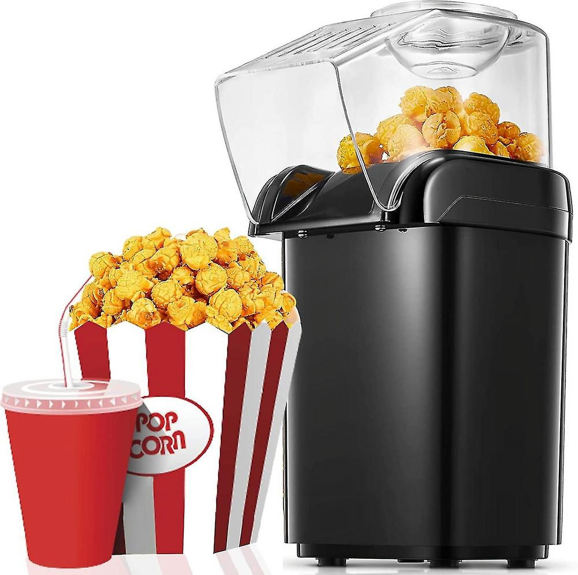 Popcorn Maker, 1200w Upgraded Electric Popcorn Machine, 2 Minutes Qucik Popping, Hot Air Popcorn