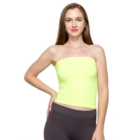 

Kurve by Idea Seamless Medium Length Bandeau Strapless Tube Top Bra Made in USA
