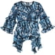 thumbnail image 1 of Blusa de punto estampada con volantes bar III para mujer azul mediana, 1 of 2