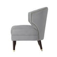 thumbnail image 5 of Nicole Miller Accent Chair Houston Velvet Upholstered Channel Tufted Back Nailhead Trim Metal Tipped Legs Grey/Gold, 5 of 10