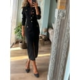thumbnail image 4 of Denim Dress for Women Trendy Long Sleeve Button Down Denim Maxi Dress Bodycon Slit Long Jean Dresses Black S, 4 of 9