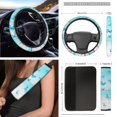 thumbnail image 3 of Yuyamidu 12 Piece Blue Butterfly Front Car Seat Covers Full Set with Steering Wheel Cover Safe Belt Pads Armrest Pad Garbage Can Rear View Mirror Cover Keychain Air Vent Storage Holder Coasters, 3 of 7