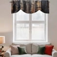 thumbnail image 3 of Tie Up Valances for Windows, Black Brown Plank Adjustable Valance Curtains Window Treatment for Living Room/Bedroom Windows, Vintage Chic Wooden Grain Rod Pocket Kitchen Curtains & Drapes 54x18 Inch, 3 of 9