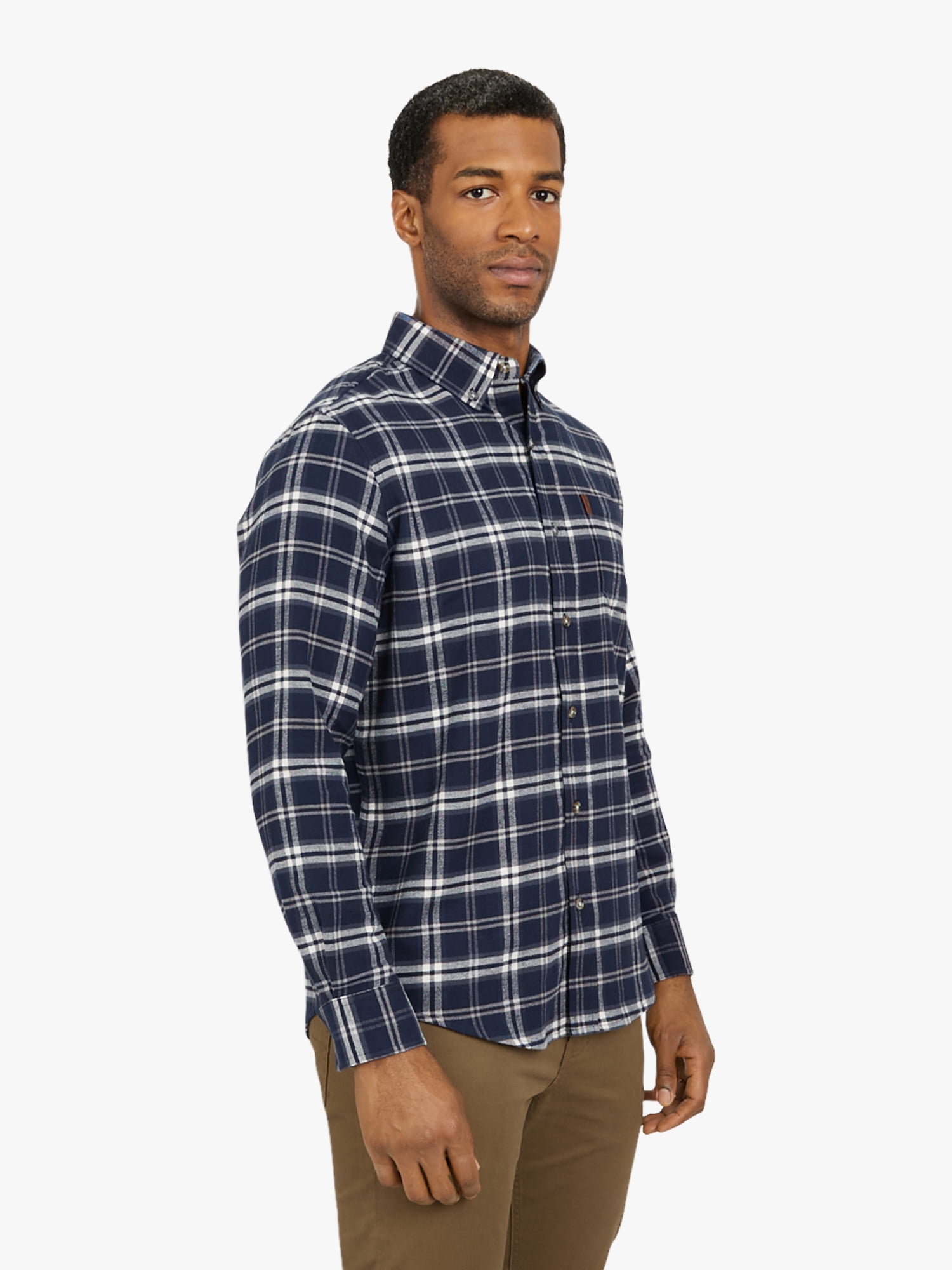Chaps Men's and Big Men's Comfort Stretch Flannel Shirt, Sizes S-2XL