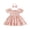 Pink, variant on BemeyourBBs Kids Toddler Baby Girls Summer Smocked Dress Little Girl Cotton Linen Outfit Bow Print Short Sleeve Square Neck Ruffle Dress and Headband Set