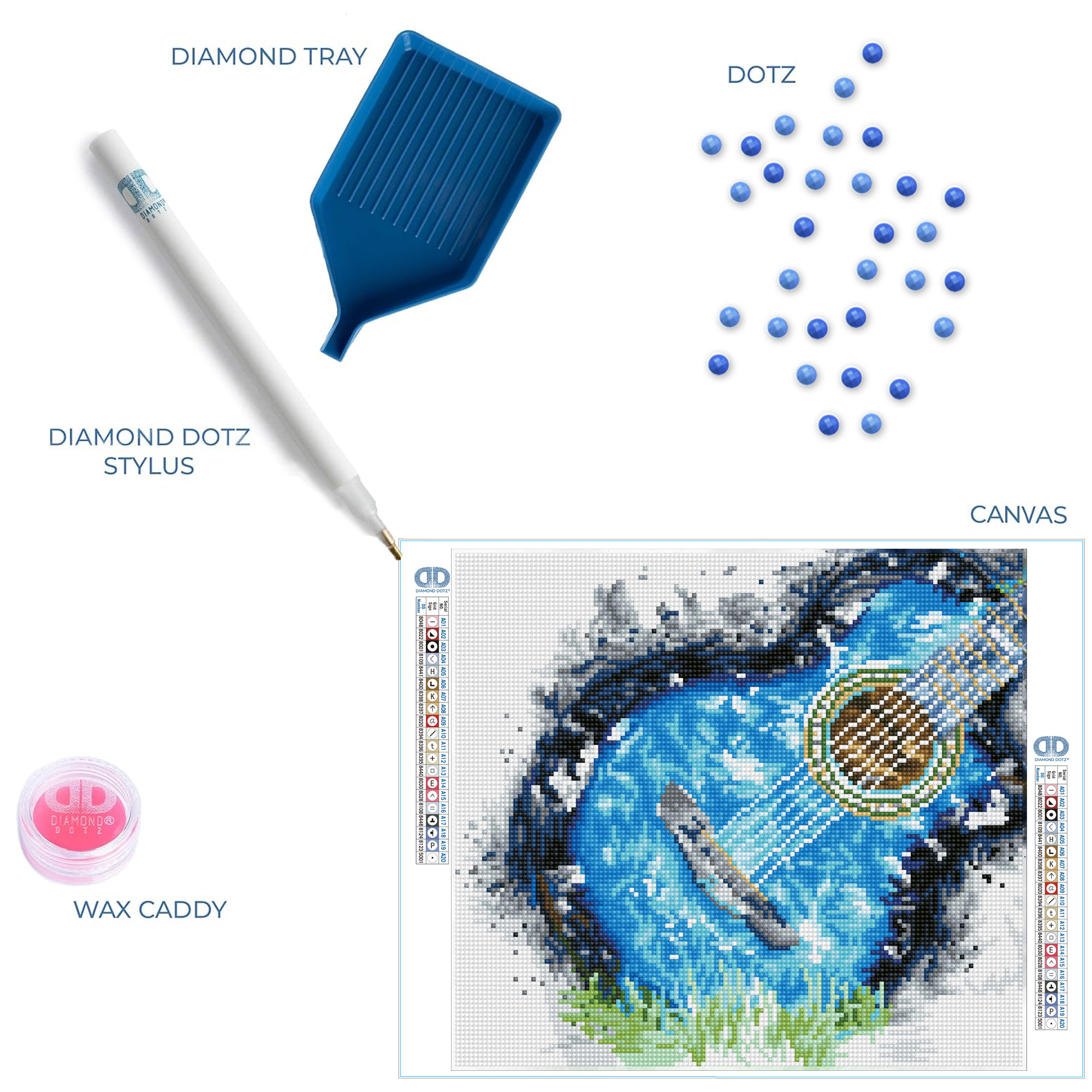 Diamond Dotz Blue Grass Music Diamond Painting Kits for Adults - Diamond Art Kits a Relaxing Creative Craft Kit with Dotz Gems  12.2"x13.4"