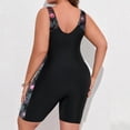 thumbnail image 5 of Ecqkame Women's Plus Size One Piece Swimsuit Printed Patchwork Tummy Control Five-Point Pants Surfing Bathing Suit Pink XXXL, 5 of 7