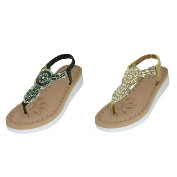 Women's Comfy Sandals Super Soft Rhinestone Slingback Sandals for Female Teen  Adult by Easy USA