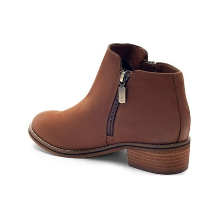 

Blondo Womens Liam Leather Round Toe Ankle Fashion Cognac Nubuck Size 7.5