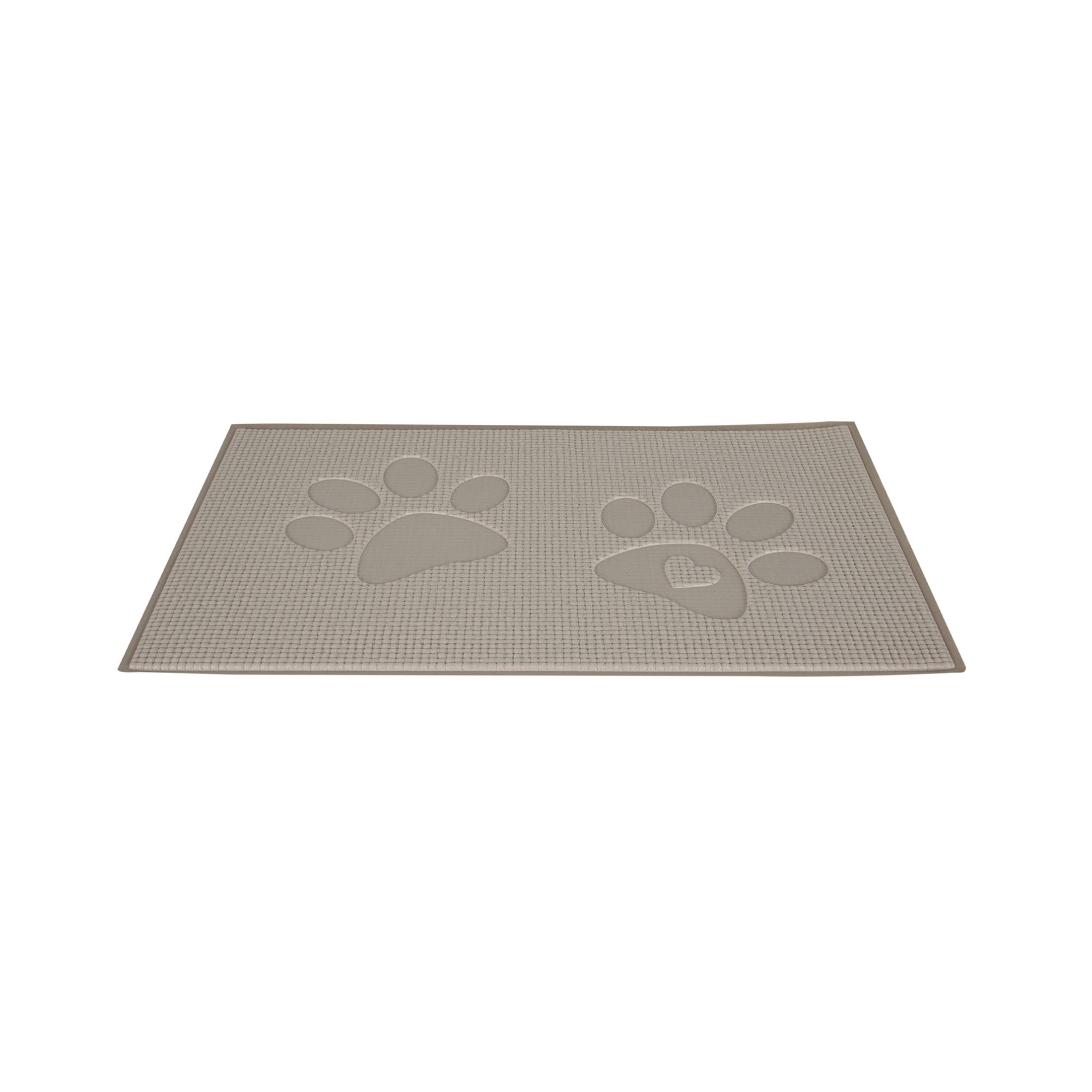 (4 pack) Vibrant Life Foam Dog Bowl Mat, Paw Print, Oatmeal, 1 Ct