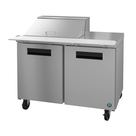- Hoshizaki CRMR48-12M, Refrigerator, Two Section Mega Top Prep Table, Stainless Doors