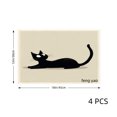 thumbnail image 4 of Amarainy Black Cat Design Linen Table Mats Set of 4 for Home Kitchen Table Decor 12x18 inch, 4 of 5