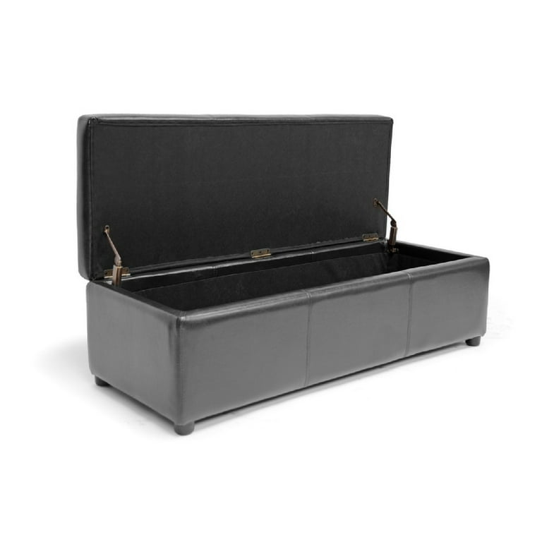 Baxton Studio Dennehy Black Brown Modern Ottoman