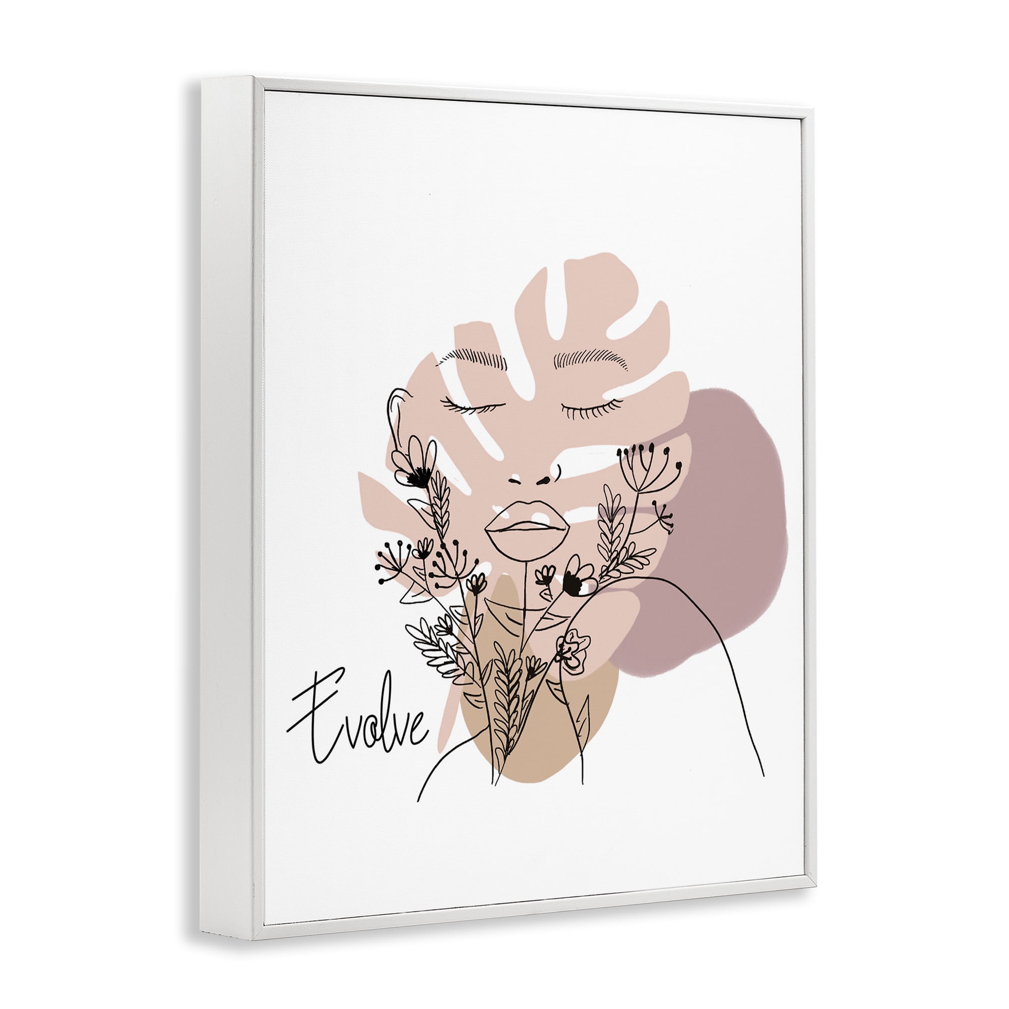Stupell Industries Evolve Boho Portrait Typography Painting White Framed Art Print Wall Art, 16 x 20