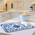 thumbnail image 5 of Blue White Porcelain Floral Dish Drying Mat for Kitchen Countertop 18x24 Rectangle Large Drying Mat Reusable Quick Dry Dish Sink Absorbent Mats Dishwasher Easy Clean Decorative Home Decor Essentials, 5 of 5